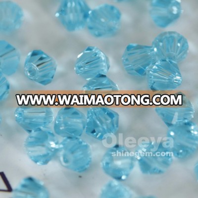 best quality light sapphire color 4mm size diamond shaped crystal beads loose crystal beads for decoration